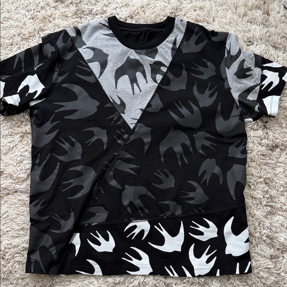 McQ by Alexander McQueen Tops - McQ by Alexander McQueen Black, Gray and White Short Sleeve Tee